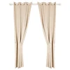 100% polyester fabric embossed hotel black out eyelet curtain