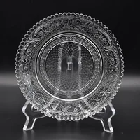 

fused decoration crystal glass dessert/cake plate glass dry fruit plate glassware