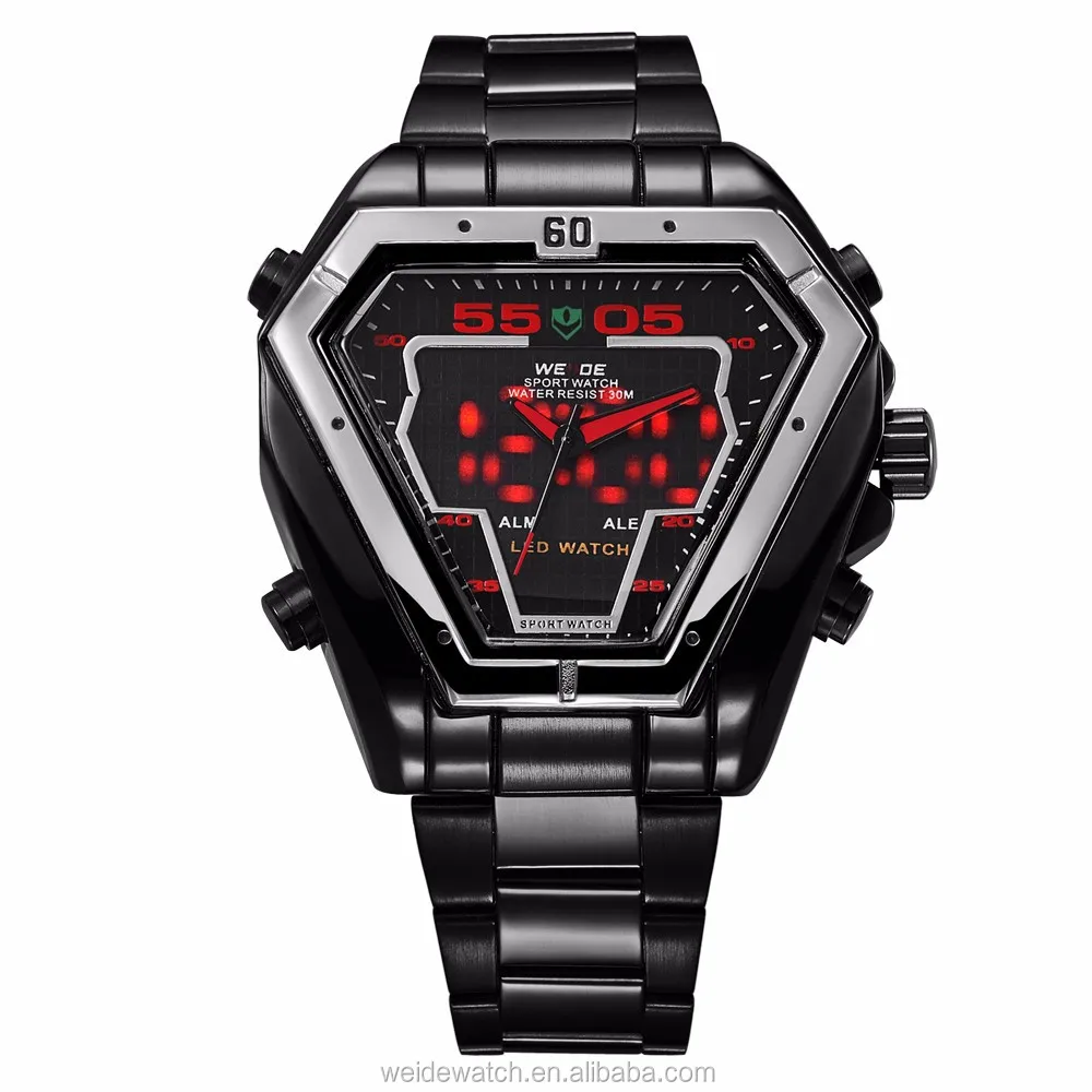 

WH1102B-2C Weide Branded Military Watch LED Digital Analog Quartz watches led watch sport stainless steel back