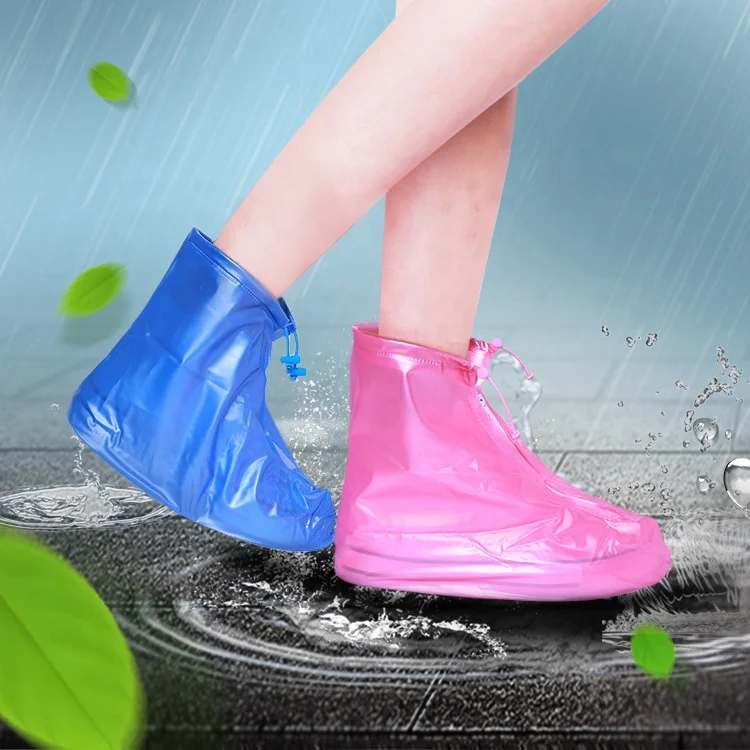 

CHRT Biodegradable Rain Boots disposable boots Reusable Raincoat Cover Disposable Rain Proof Waterproof Shoe, Blue, pink, white