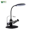 BEST-308L 2.5x/4x EU Plug Welding Magnifying Glass Motherboard Repairing 5 LED Desktop Auxiliary Clip Magnifier