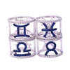 11281 xuping pure rhodium plated rings, copper alloy synthetic cz zodiac finger ring