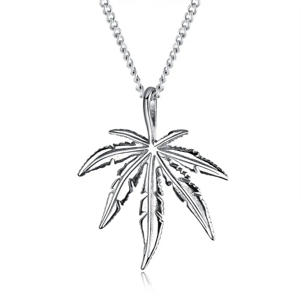

Fashion jewelry stainless steel maple leaf pendant necklace, As picture shows