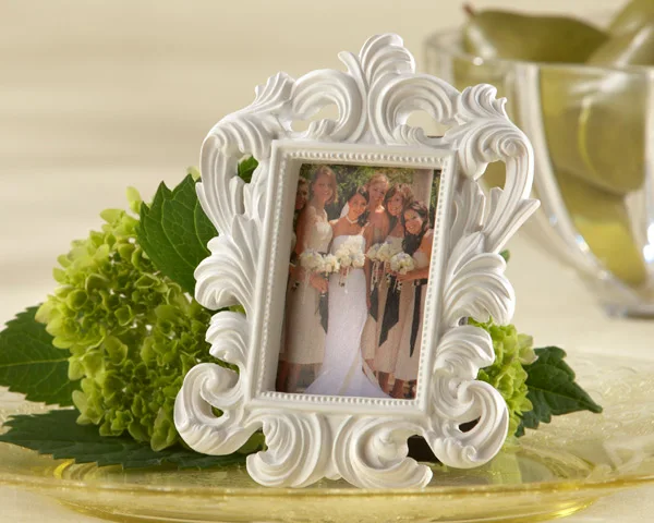

White and Black Baroque Elegant Place Card Holder Mini Photo Frame Wedding favor