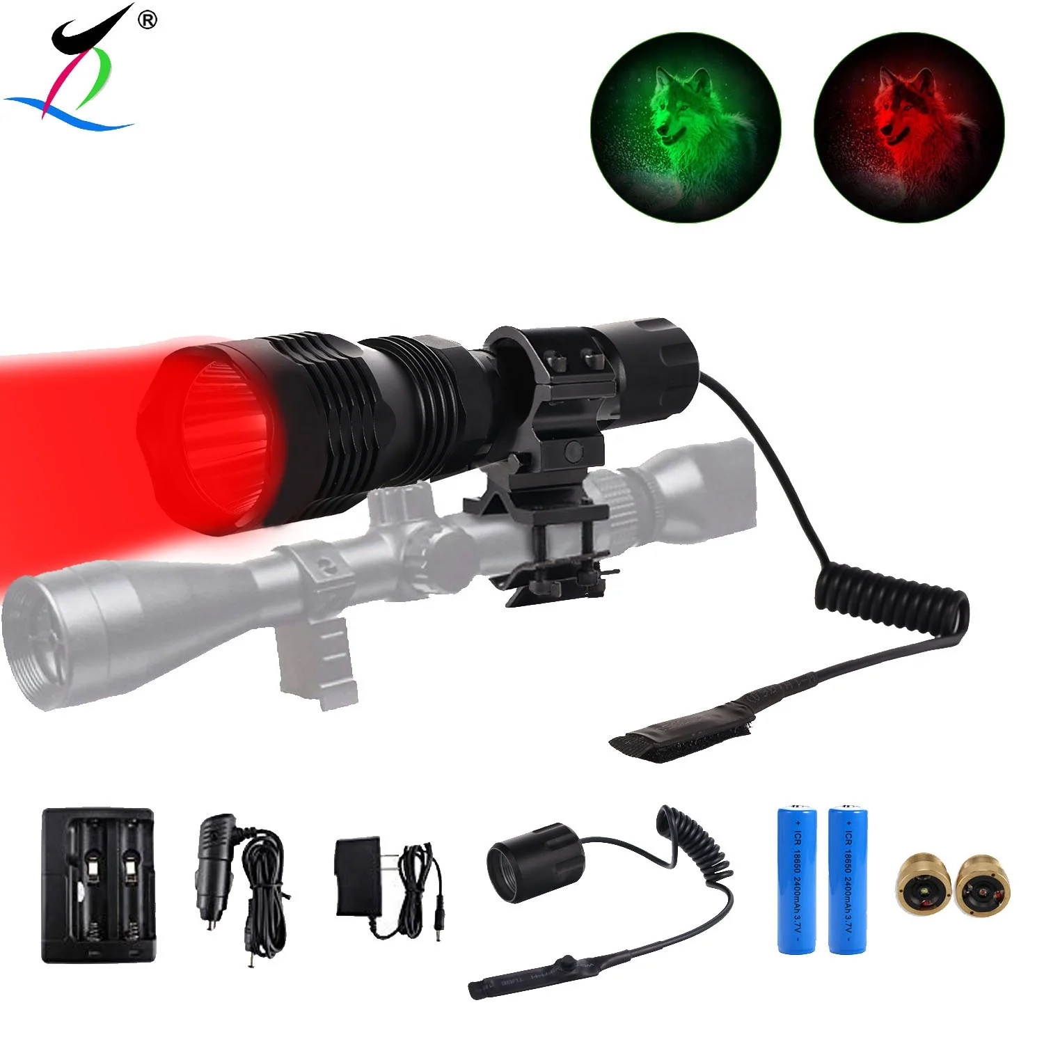 

Gun Mounted hunting lights green
