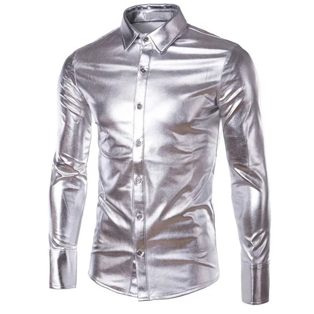 Mens Fashion Bright Metallic Coating 