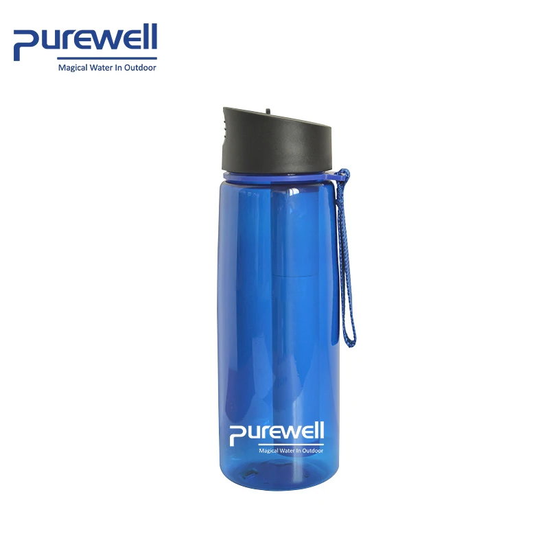 

Professional outdoor best water filter bottle for travel hiking, Blue