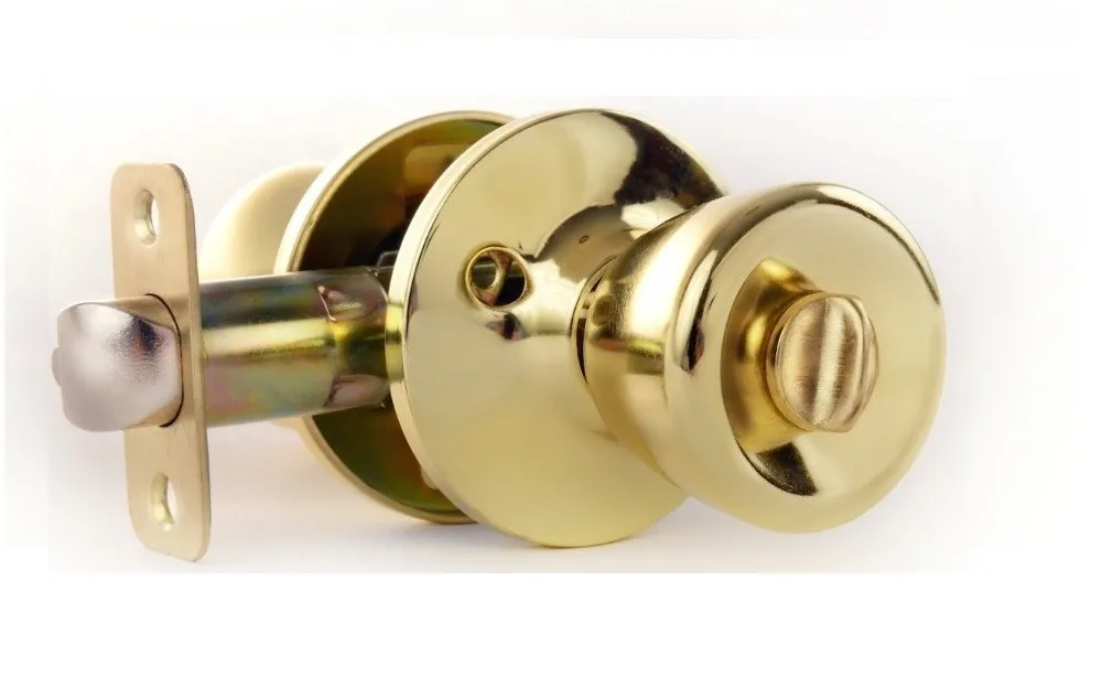 Us Traditional Tubular Knob Door Lockset Polished Brass Hotel/inn/motel