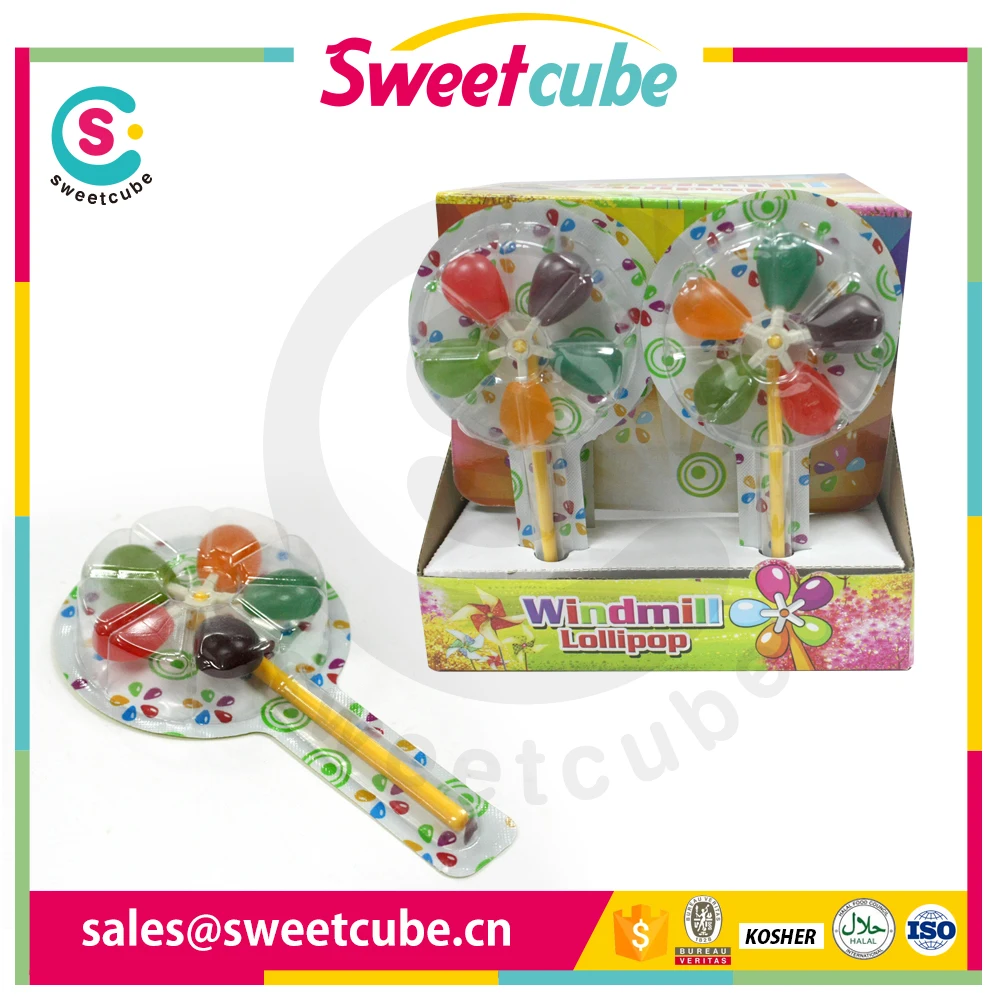 Multicolor Windmill Shape Fruit Flavors Hard Candy Lollipop - Buy ...