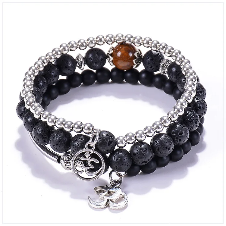 

2019 New Arrival 8mm Lava Chakra Healing Essential Oil Diffuser Beads Yoga Bracelet Natural Lava Stone Diffuser Bracelet