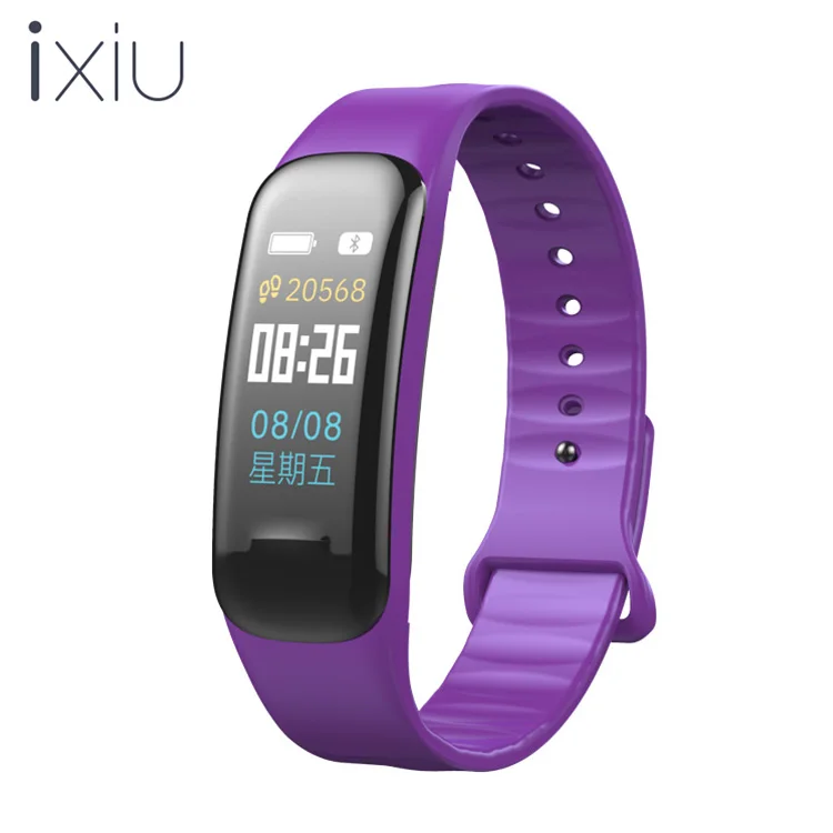 

2019 Amazon hot sale smart band C1 Plus Color LCD Waterproof Wristband Heart Rate Monitor Smart Bracelet Fitness Tracker, Red;purple;orange;green;blue;black