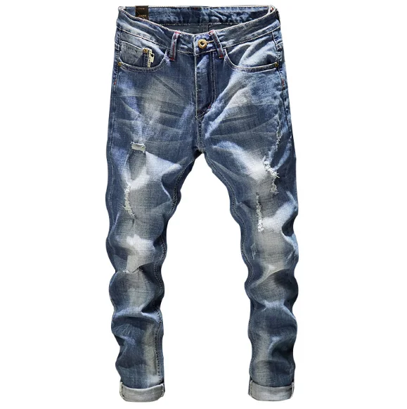 

IN-Stock Top Fashion Spring and Autumn Jeans Men Homme Mens Famous Brand New High-quality Slim Straight Males, Picture