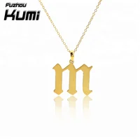 

925 Solid 14K Gold M Necklace Personalized Carrie Style Nameplate Jewelry Fashion Women For Valentine's Day Gifts