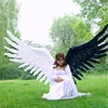 Cosplay Large White and Black feather Angel Devil wings costume