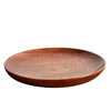 Japanese Style Natural Wooden Fruit Plate Round Pizza Plate With Eco Friendly