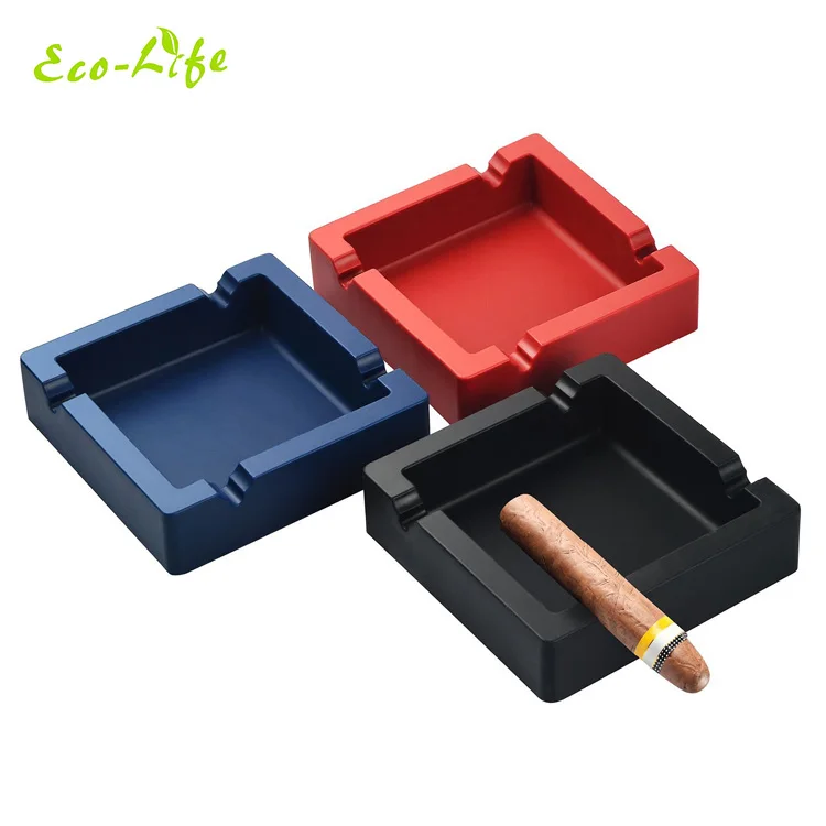 Unbreakable outdoor cigar silicone ashtray with custom logo