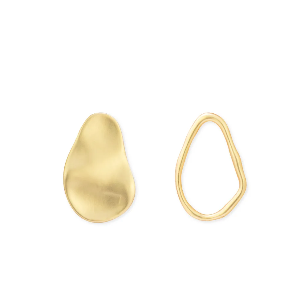 

Retro Asymmetrical Earrings Exaggerated Irregular Personality Circle Metal Stud Earrings (KER321P), Same as the picture