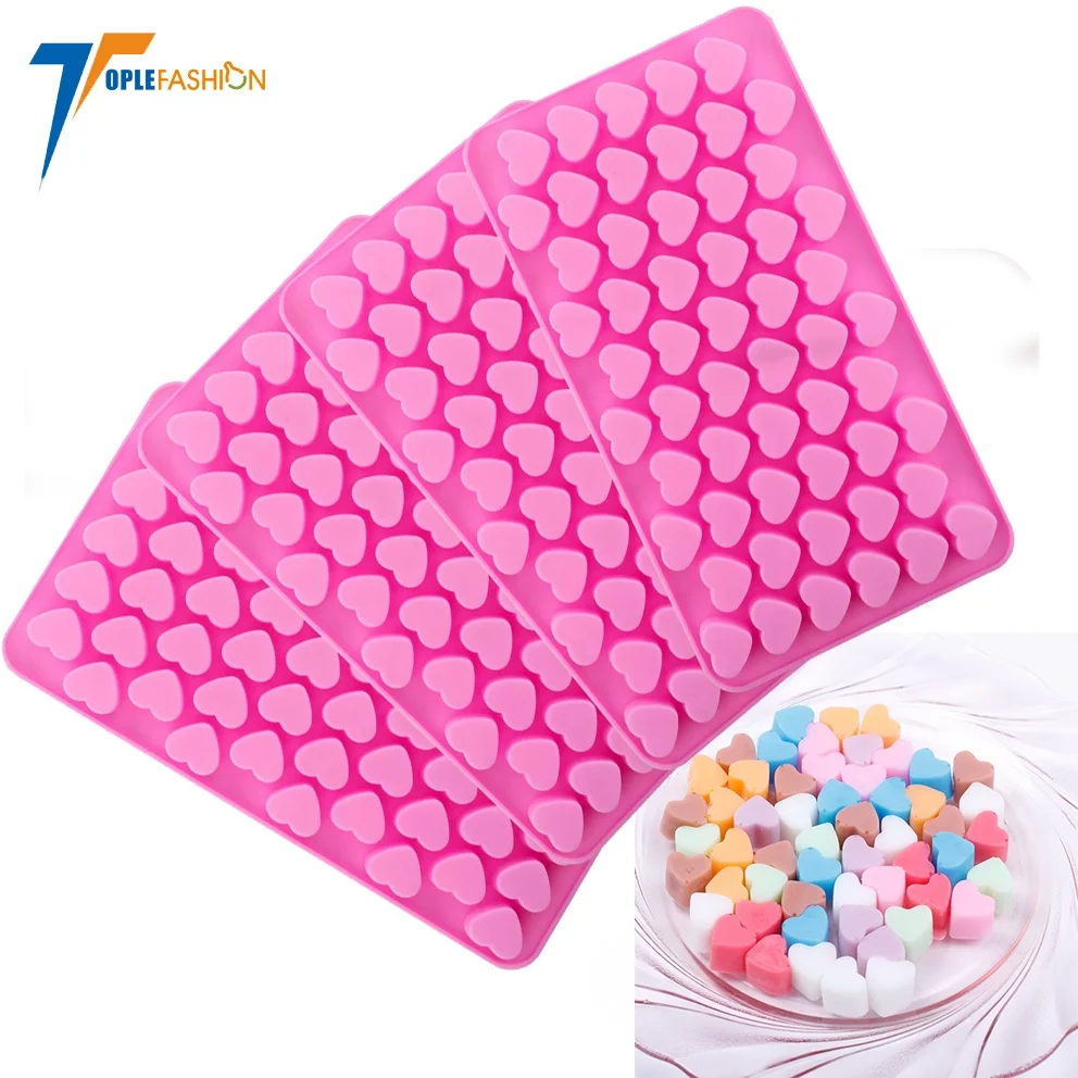 

reusable Nonstick BPA free soft heart fondant silicone baking molds with droppers for Valentine's Chocolate jelly and gummy, Customized color