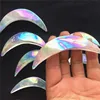 Wholesale natural colourful aura moonstone crescent moon shape crystal for decoration or pendant
