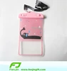 clear window customized printed mobile water proof case with neck strap