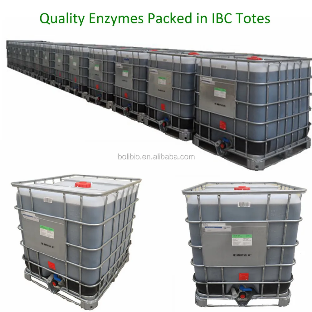 Liquid enzyme packed in 1150kg IBC Totes.
