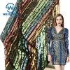 Wholesale Custom-made Stretch Colorful Rainbow India Iridescent Sequin Fabric