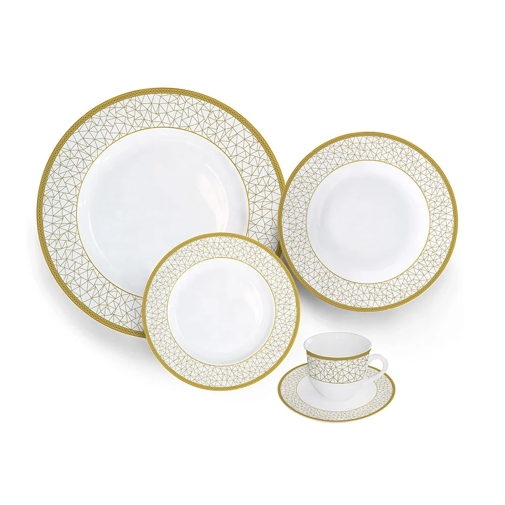 

luxury dinnerware sets new bone china with gold rim design ceramic plates
