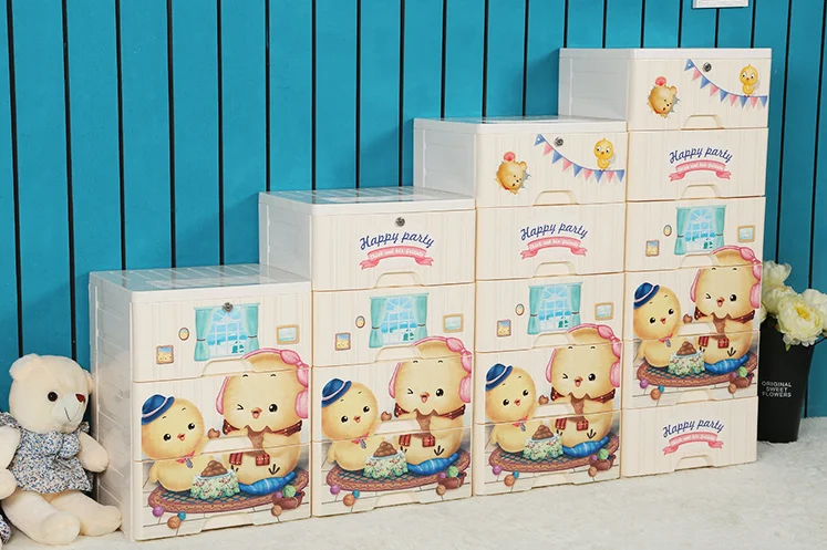 
Baby Plastic Divided Drawer Wardrobe Clothing Storage Drawers 