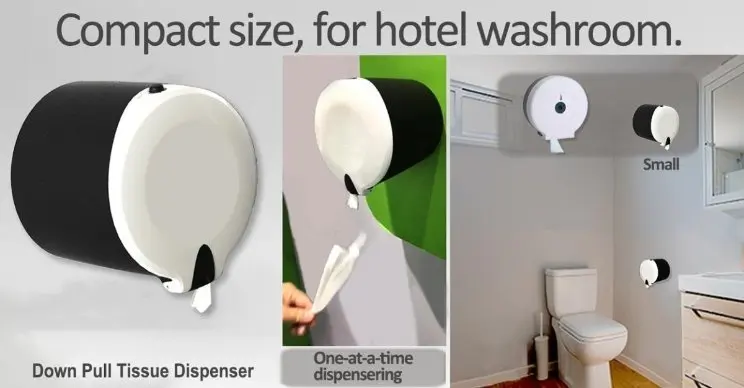 New arrival saving paper tabletop facial portable hotel washroom Down Pull Tissue Dispenser