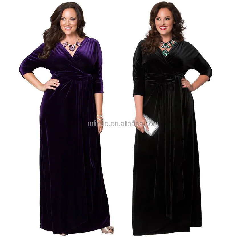plus size velvet wrap dress