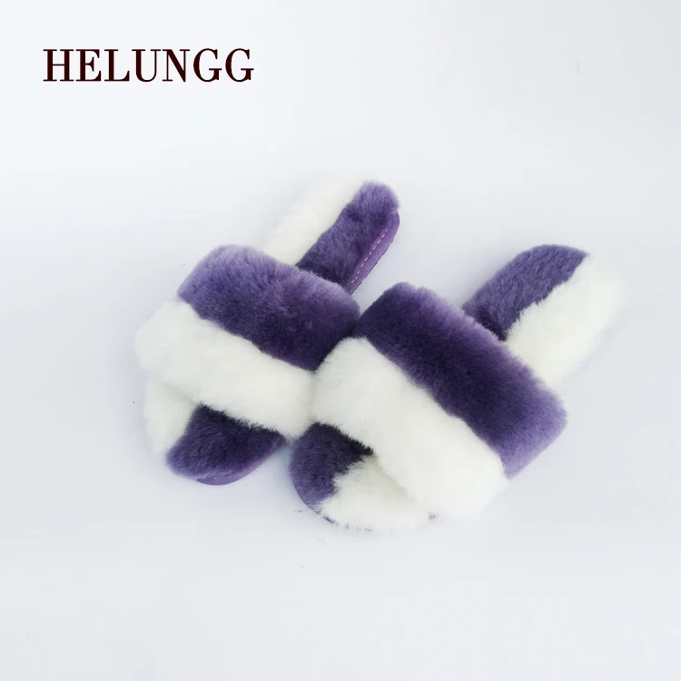 
2020 new arrival handmade chic fashionable soft warm anti skid Winter 100% Wool indoor Slippers For Women 