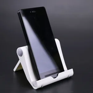 Universal portable Plastic Cell Phone Stand Desk Folding  mobile phone holder for retail display