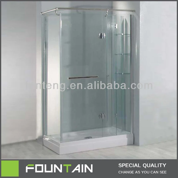 Free Standing Rectangular Shower Enclosure With Bath Curtain Rod And Shelf Buy Free Standing