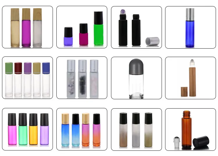 Cosmetic glass 50ml roll on bottle deodorant packaging