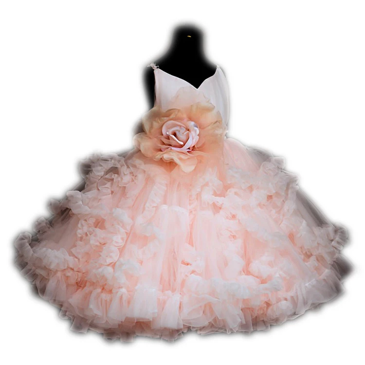 

evening party dress embroidery lace flower girl dress Baby Girls Layered Tutu Cake Birthday Dress for Formal Occasion, As the picture