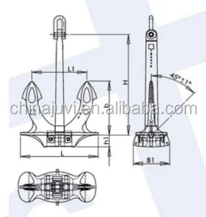Marine ship mooring project for Hall Stockless Anchor Type ABC Hall Anchor for sale