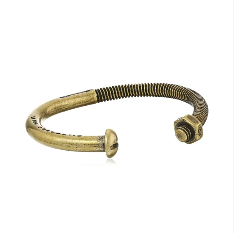 

Original design personality vintage nail screw shaped bracelet european fashion men's bracelet, As picture