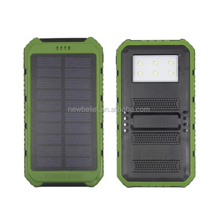 

8000mAH Solar Power Bank External Battery Charger with LED Light for Camping Lantern , cell phone, N/a