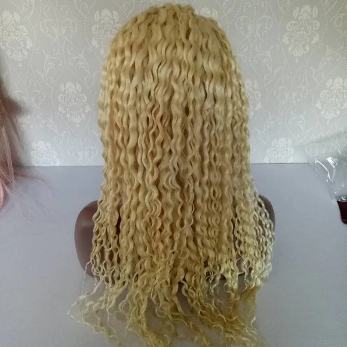 Honey Blonde Curly Wigs Human Hair Afro Kinky Curly Lace Front Wig