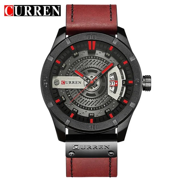 

2018 New Curren Brand Fashion Men Genuine Leather Business Watches With Date Display Hot Sale Men Male Military Watches, N/a