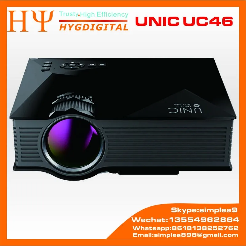 Original Unic Uc46 Wireless Wifi Mini Portable Projector Lcd 1200 Lumen