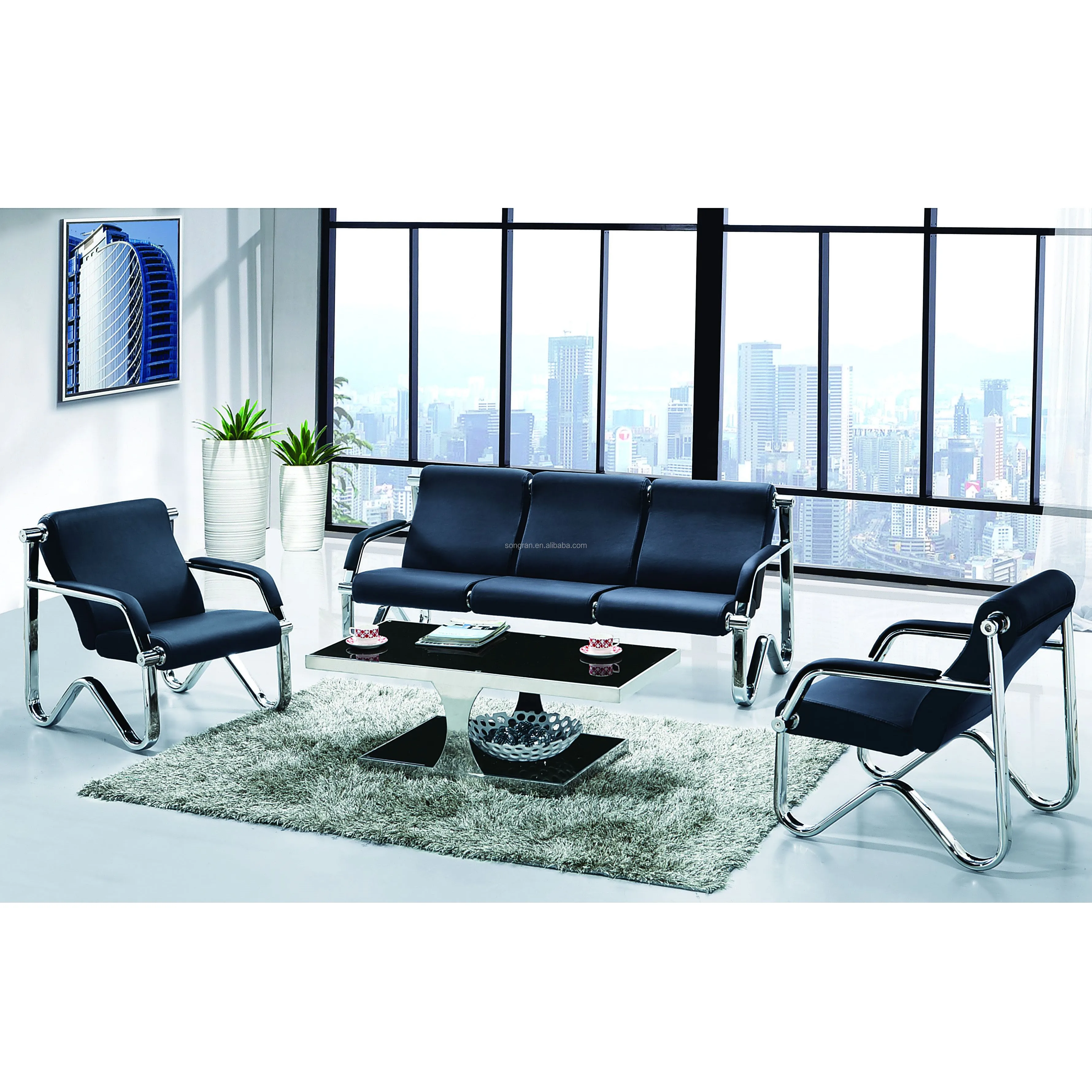 Elegant Sofa Set 5 Seater With Good Leather Office Sofa Design Office
