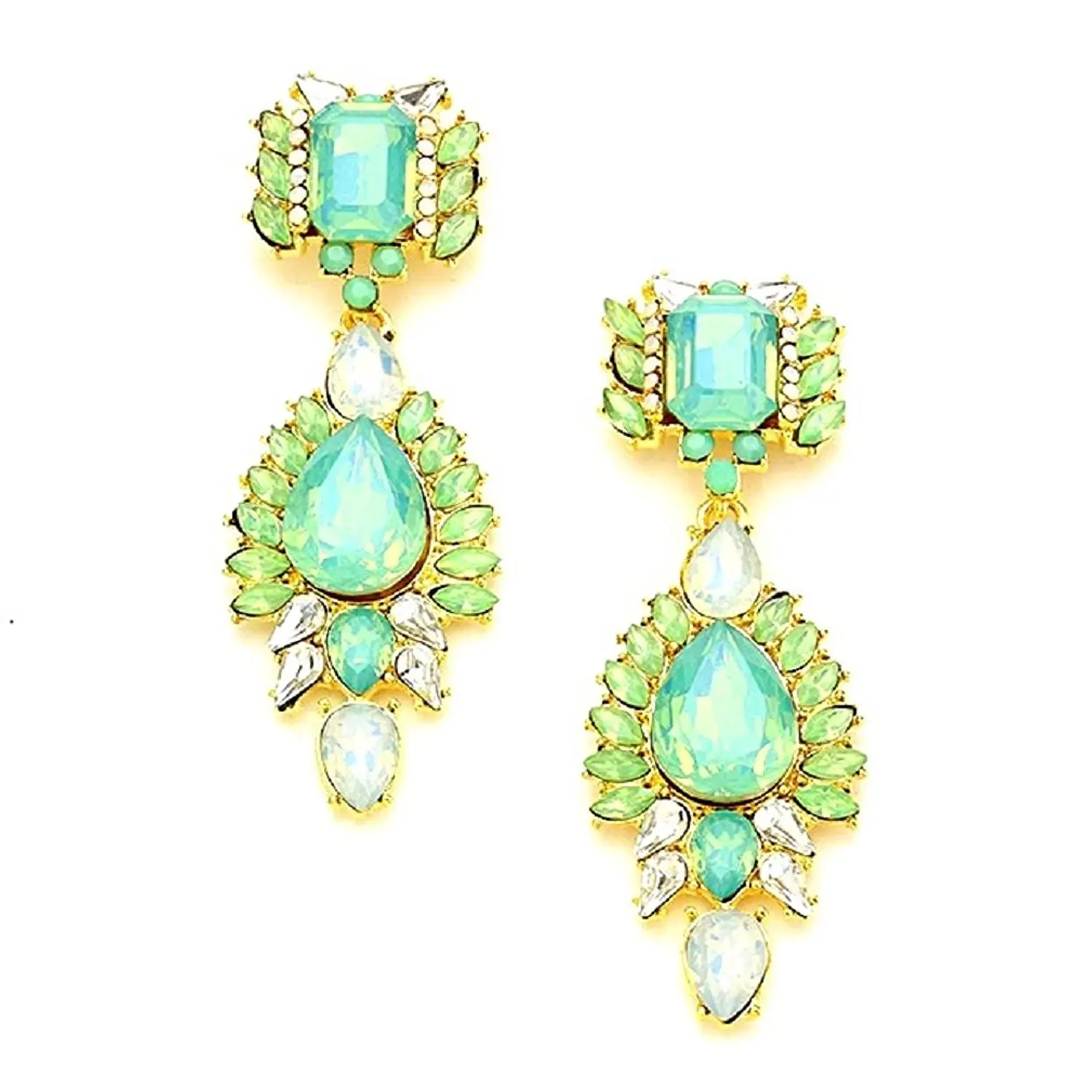 Chandelier Earrings Green Find Get Ations Uniklook Jewelry Pop Urban Chic Mint Green Clear Crystal Chandelier Gold Earrings