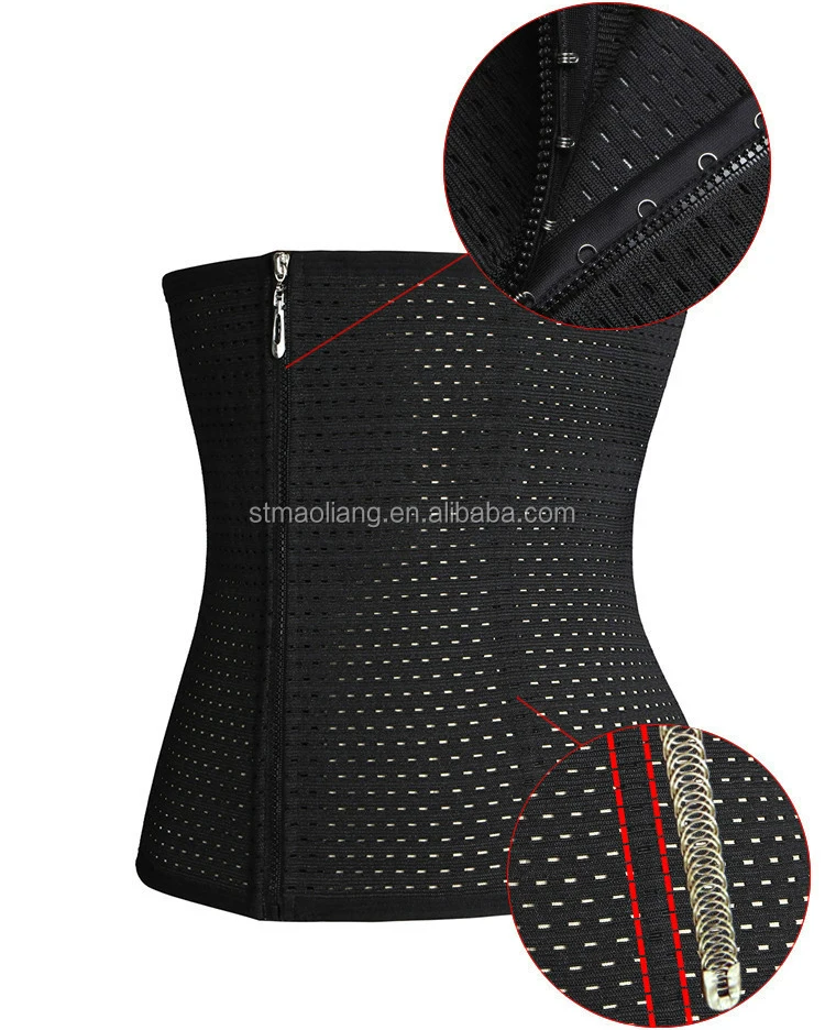 3006 Women Wholesale Slimming Girdle Hollow Out Zipper Waist Trainer