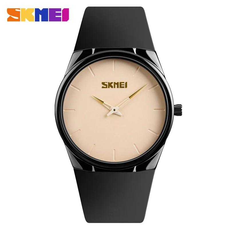 

SKMEI 1601S Men Ultra thin Quartz Watch Simple Style Soft PU Strap Buckle Alloy 3ATM Top Brand Luxury Male Female Women Watches, N/a