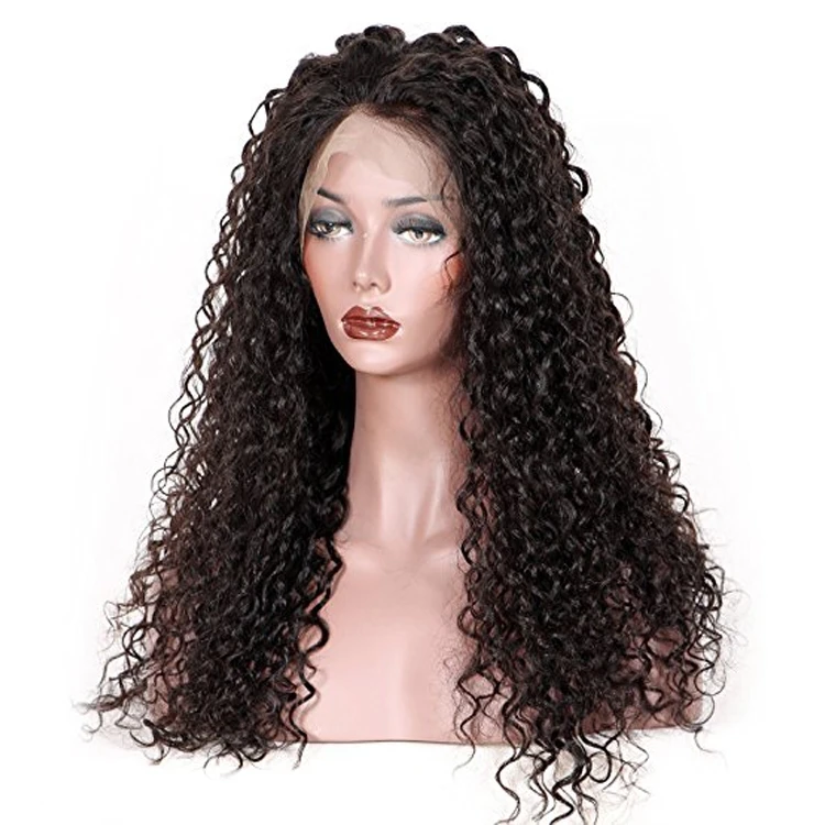 Kinky Straight Lace Front Wig Human Hair Curly Super Fine Swiss Lace Wig Light Brown Human Hair 