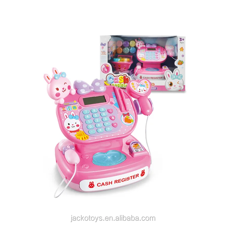 Girl Market Toy Cash Register Rabbit Cash Counter With Play Money Play
