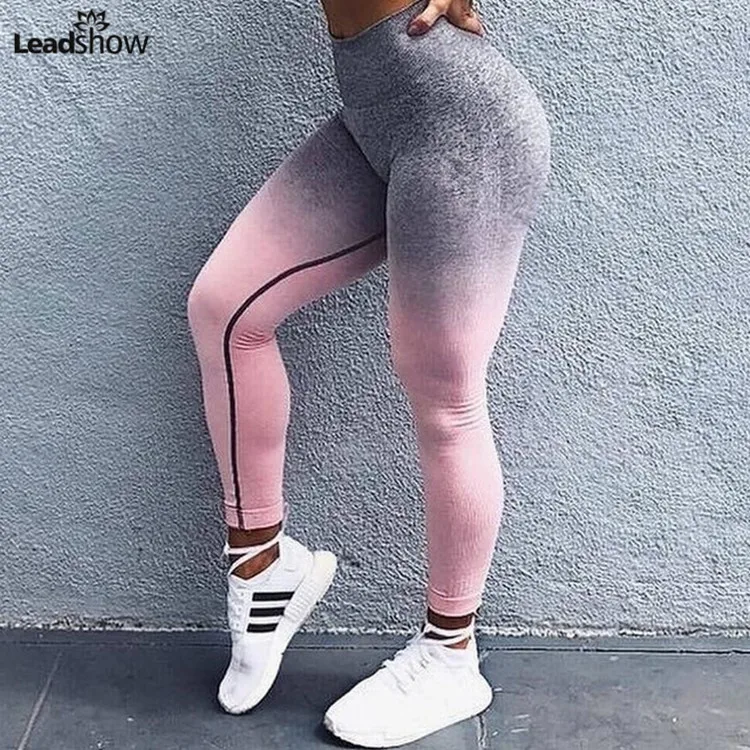 

Outfit Sexy Girls Tights Workout Seamless Heart Fitness Custom With Logo Ombre Capri Yoga Women Pants Gym Leggings Sports, Mulitcolor