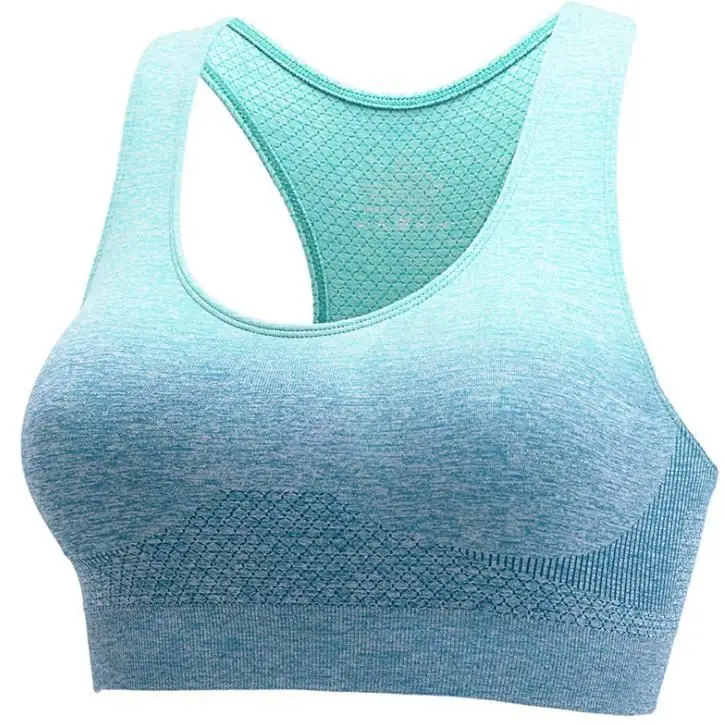 

Breathable Ladies Sports Bra Comfortable Without Steel Ring Bra, Purple, lake green, sky blue, orange, black/grey, gorgeous powder