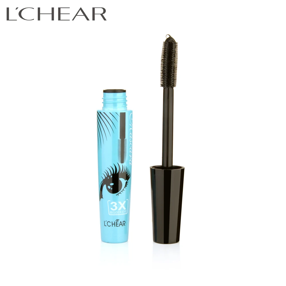 

LCHEAR brand latest production custom desgin eyelash blue bottle hot sell fashion mascara with eyelash brush, Single-color